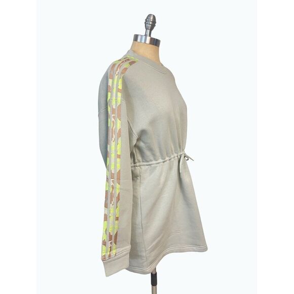 Adidas Floral Graphic 2 Stripes Fleece Dress NWT Small Medium - Picture 5 of 8